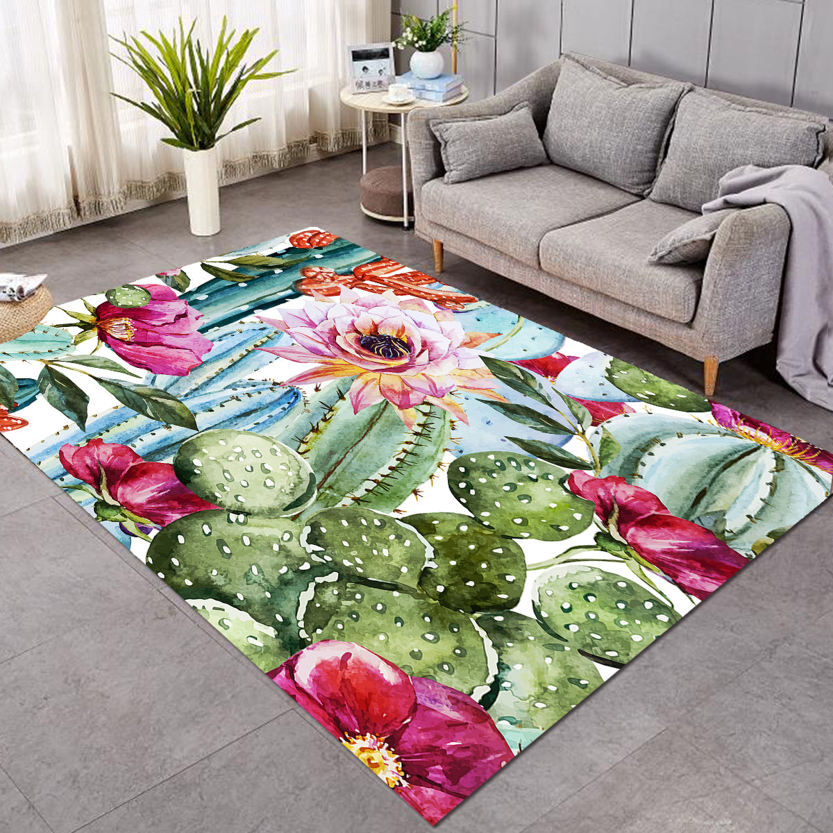 Colorful Cacti Area Rug