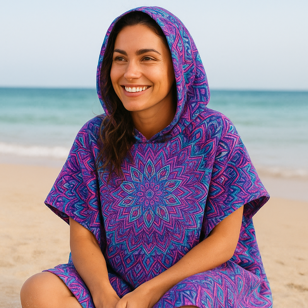 Cosmic Bohemian Quick-Dry Hooded Poncho Towel