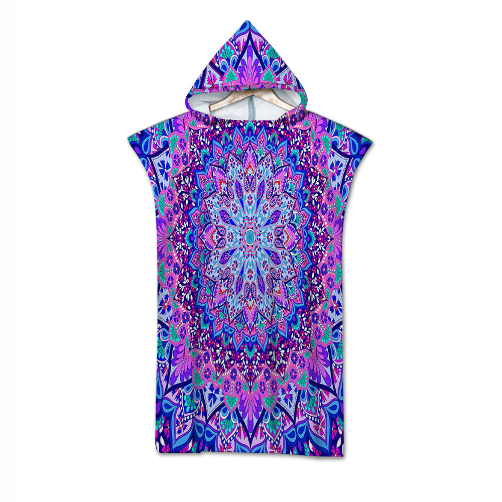 Cosmic Bohemian Quick-Dry Hooded Poncho Towel