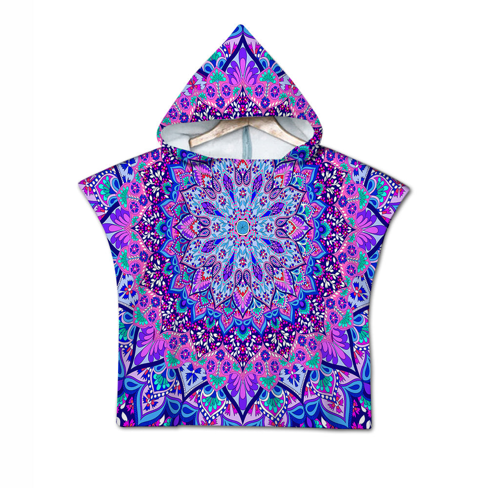 Cosmic Bohemian Quick-Dry Hooded Poncho Towel