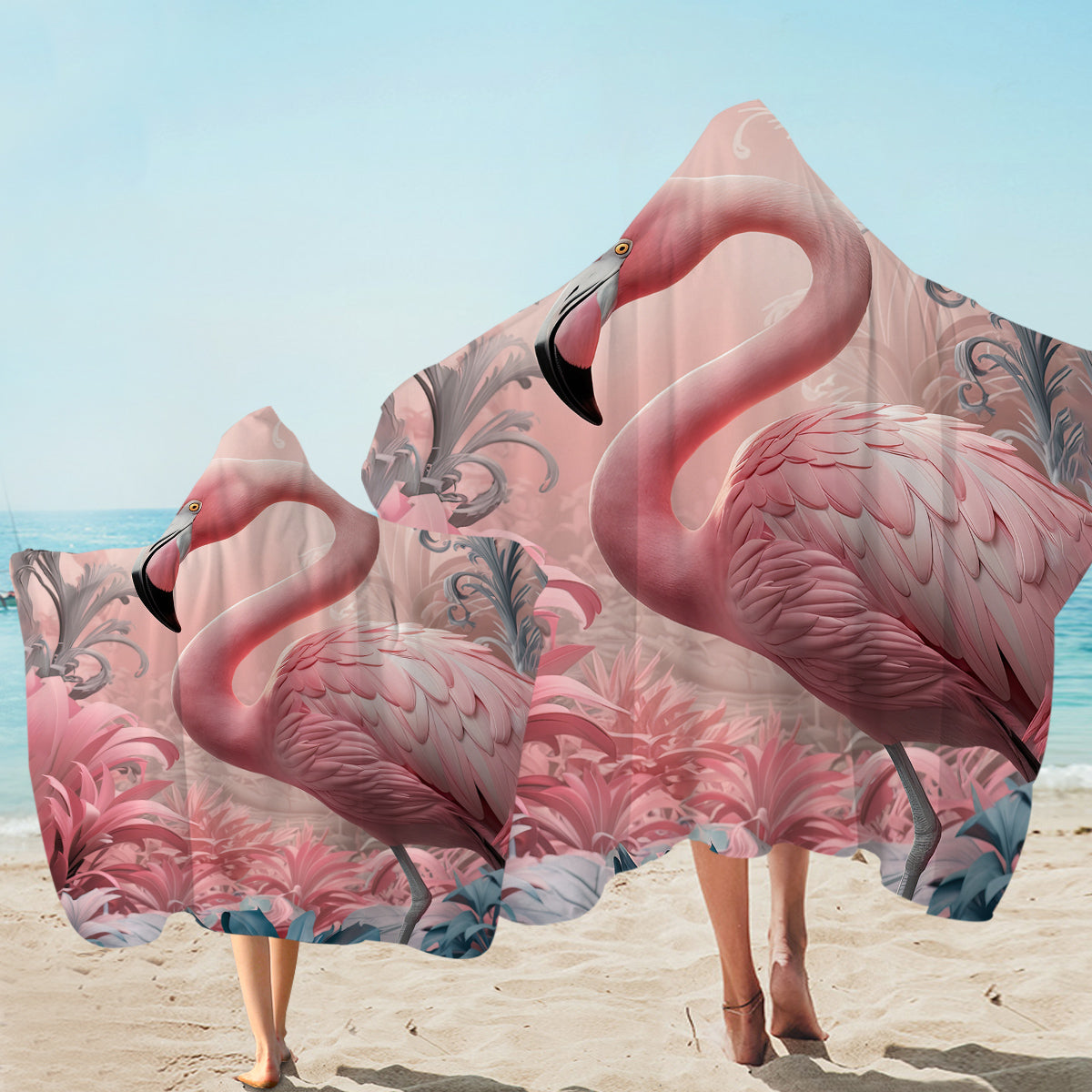 Flamingo Pink Hooded Towel