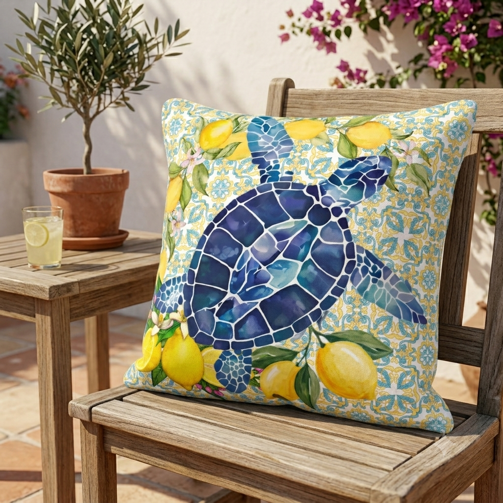 La Dolce Vita Sea Turtle Pillow Cover