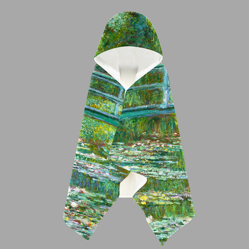 Claude Monet Water Lily Pond Hooded Towel
