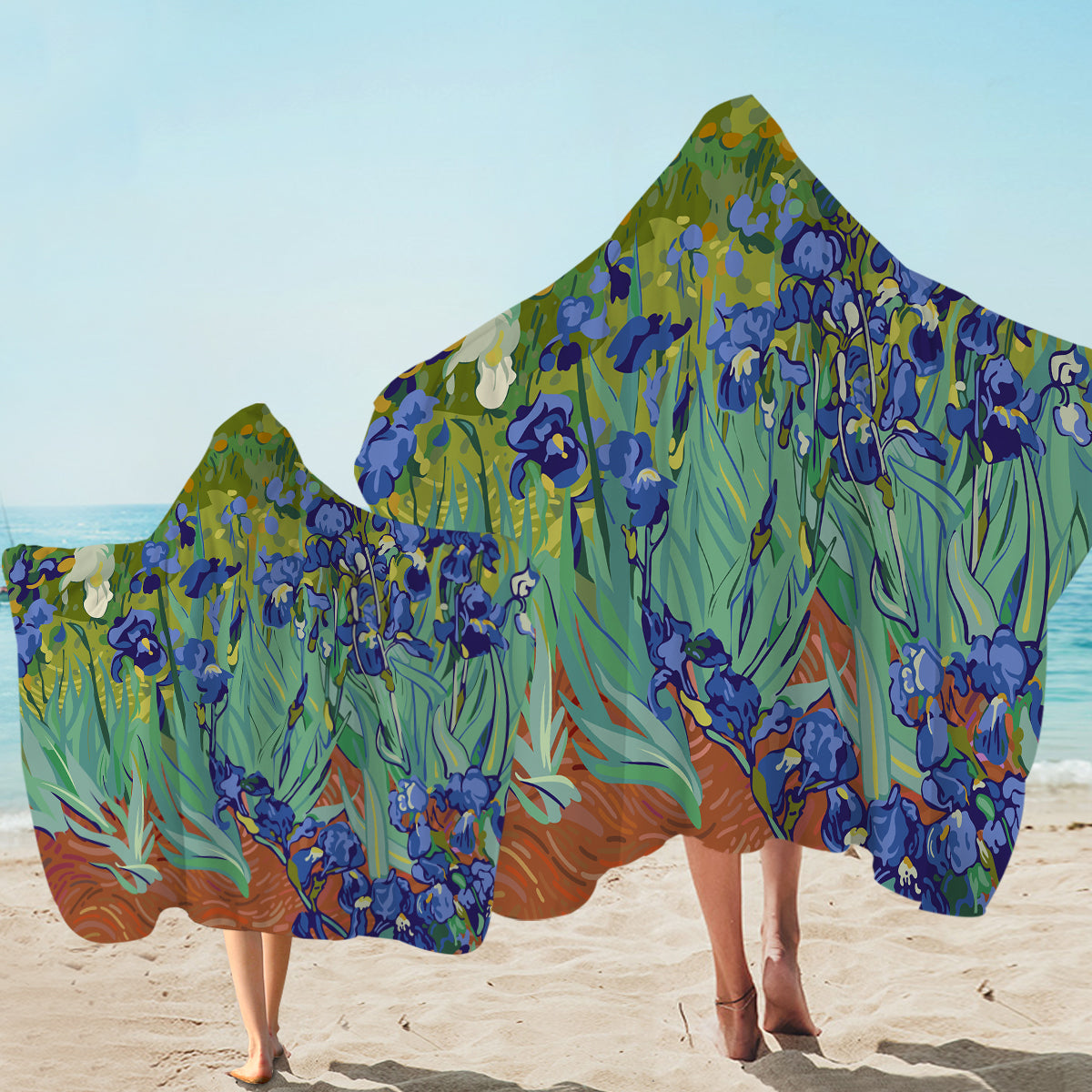 Van Gogh Irises Hooded Towel
