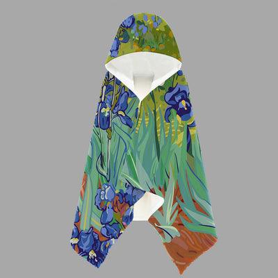 Van Gogh Irises Hooded Towel