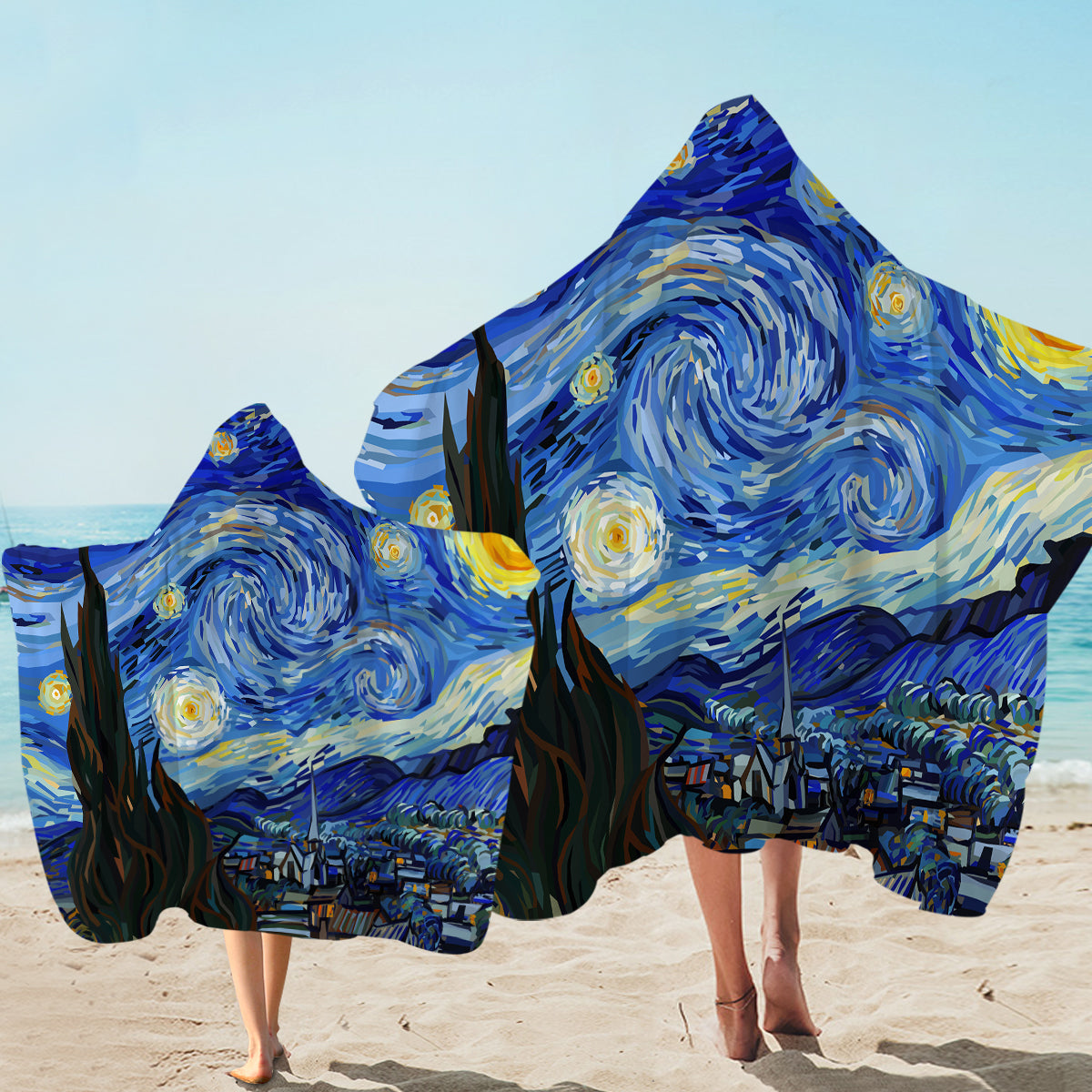 Van Gogh Starry Night Hooded Towel