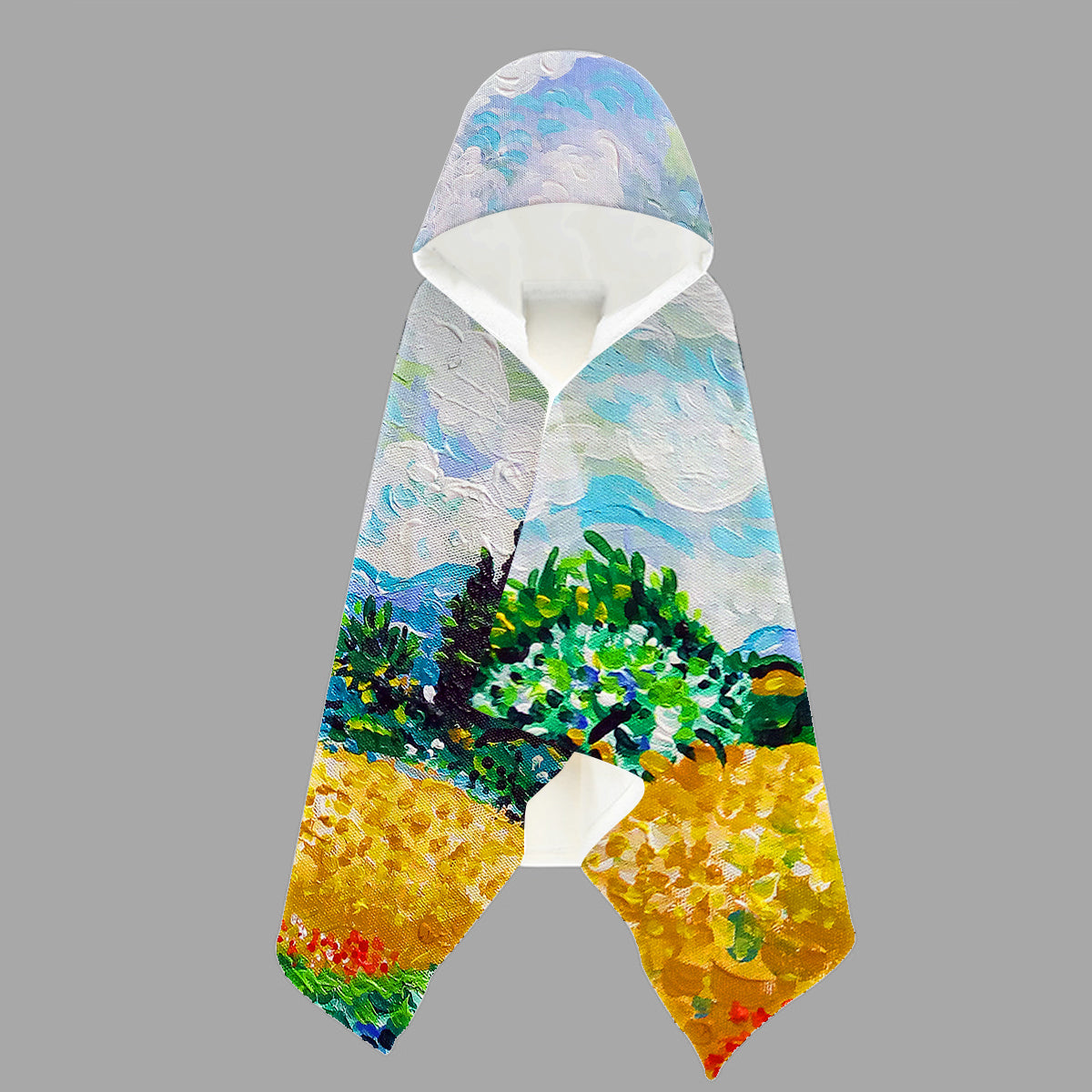 Van Gogh Wheat Fields Hooded Towel
