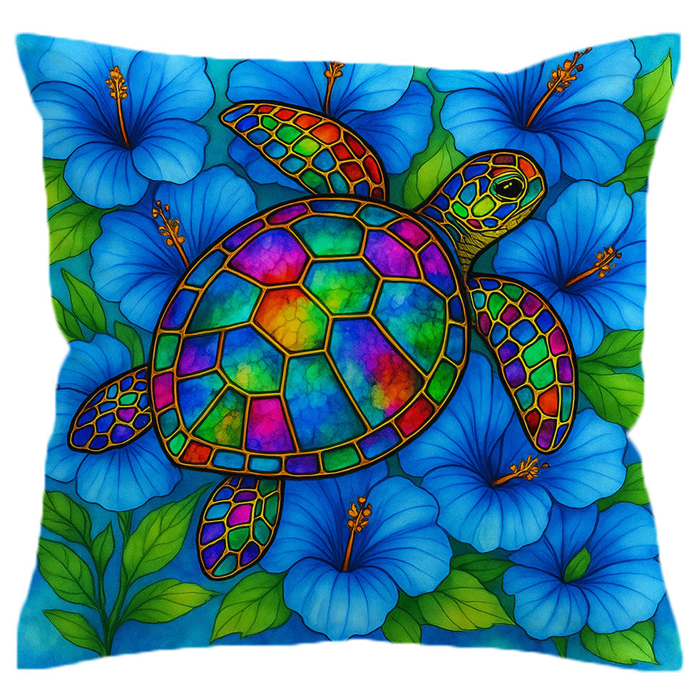 Hibiscus Sea Turtle Duvet Cover Set