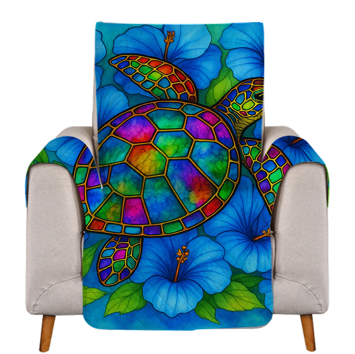 Hibiscus Sea Turtle Sofa Cover