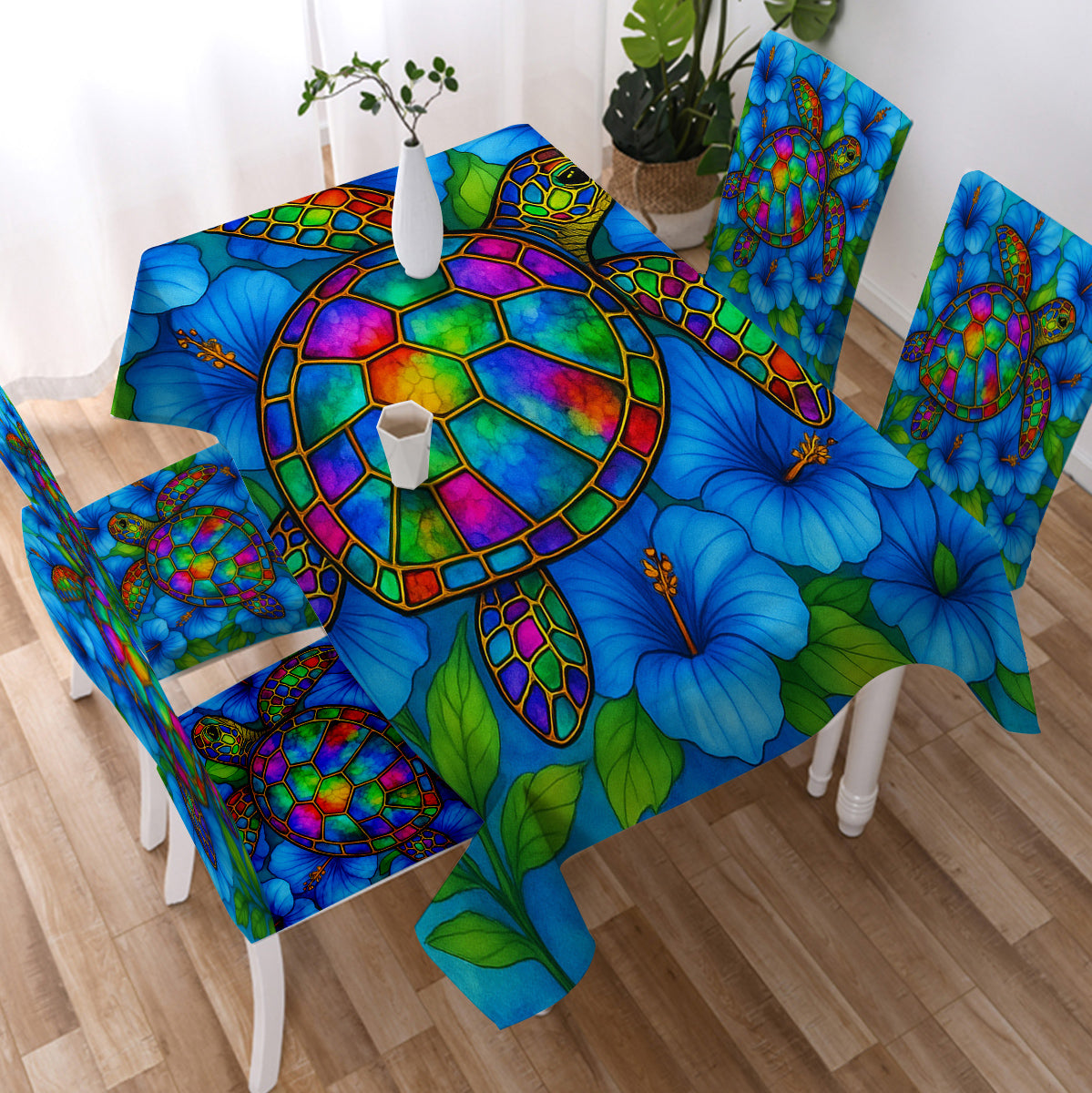 Hibiscus Sea Turtle Tablecloth
