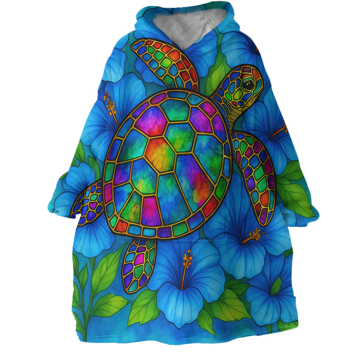 Hibiscus Sea Turtle Wearable Blanket Hoodie