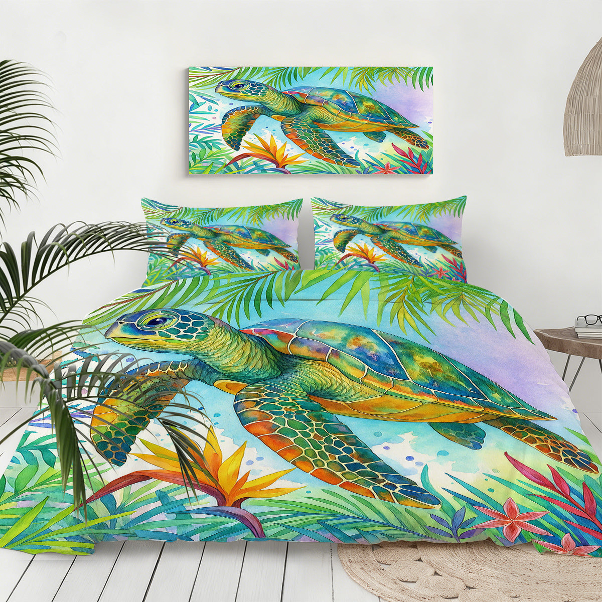 Jungle Sea Turtle Bedding Set