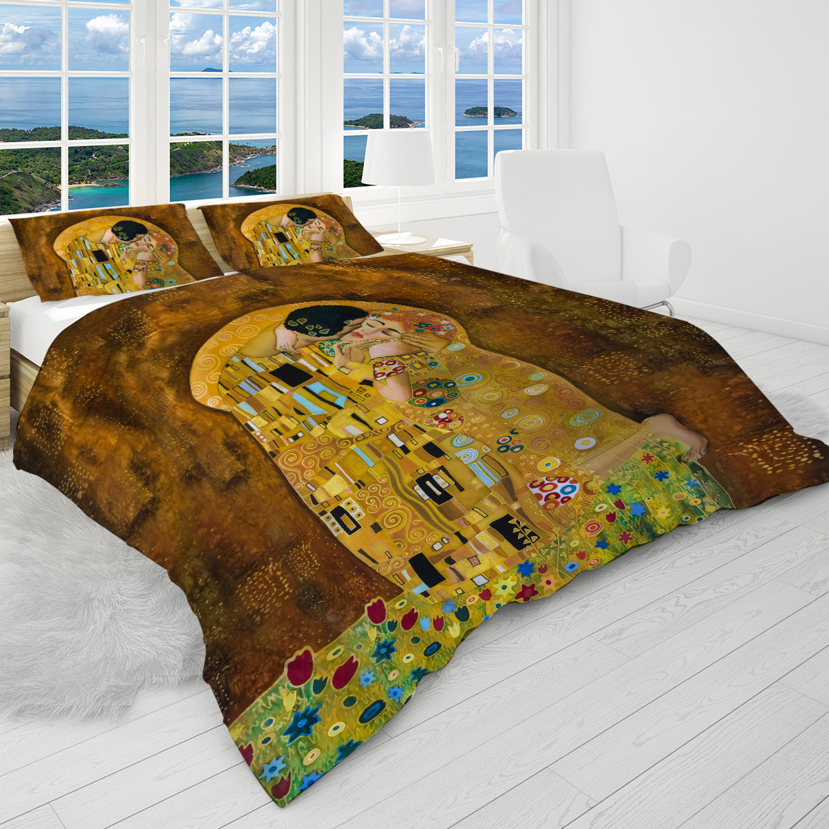 Gustav Klimt The Kiss Reversible Bed Cover Set