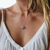 Stingray Pendant Necklace with Blue Opal