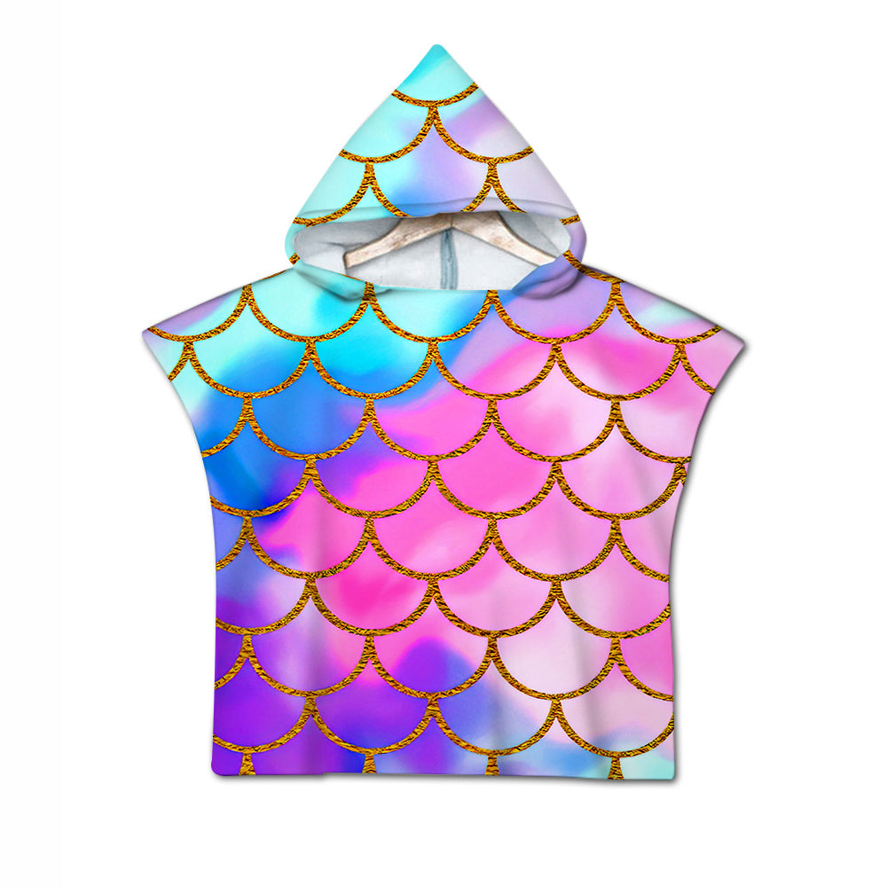 Mermaid Passion Quick-Dry Hooded Poncho Towel