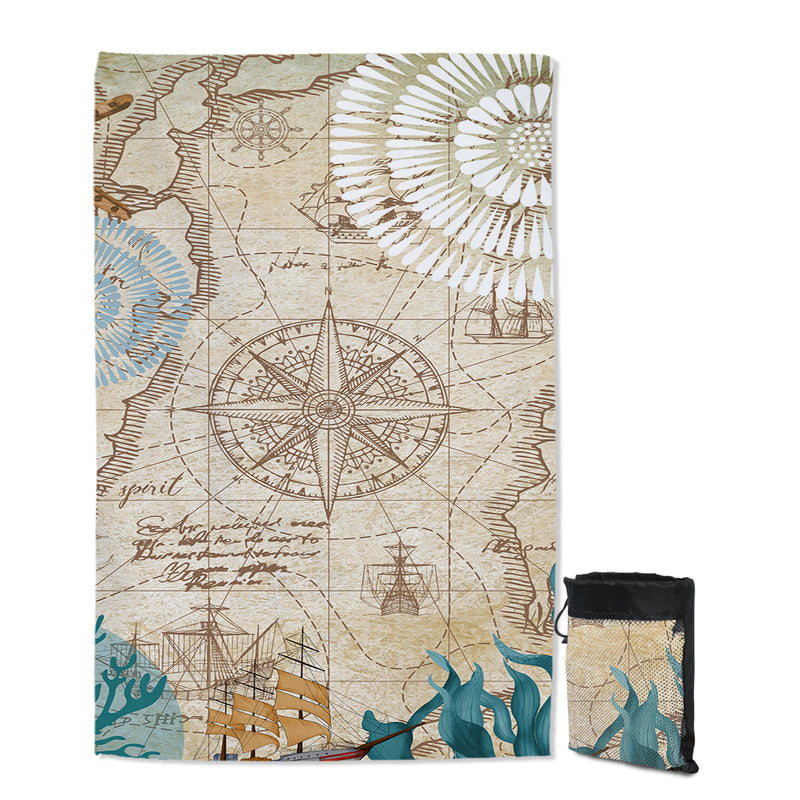 Nautical Chart Extra Large Beach Towel