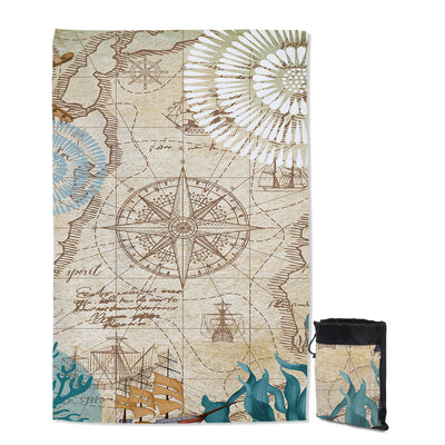 Nautical Chart Sand Free Towel