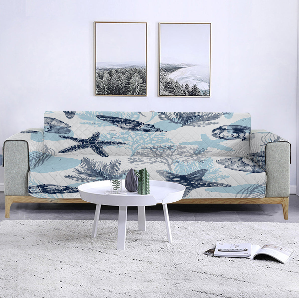 Ocean Blues Sofa Cover