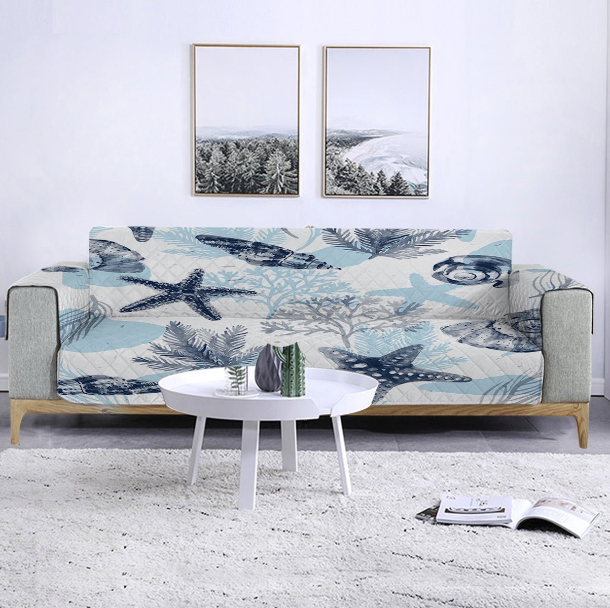 Ocean Blues Sofa Cover