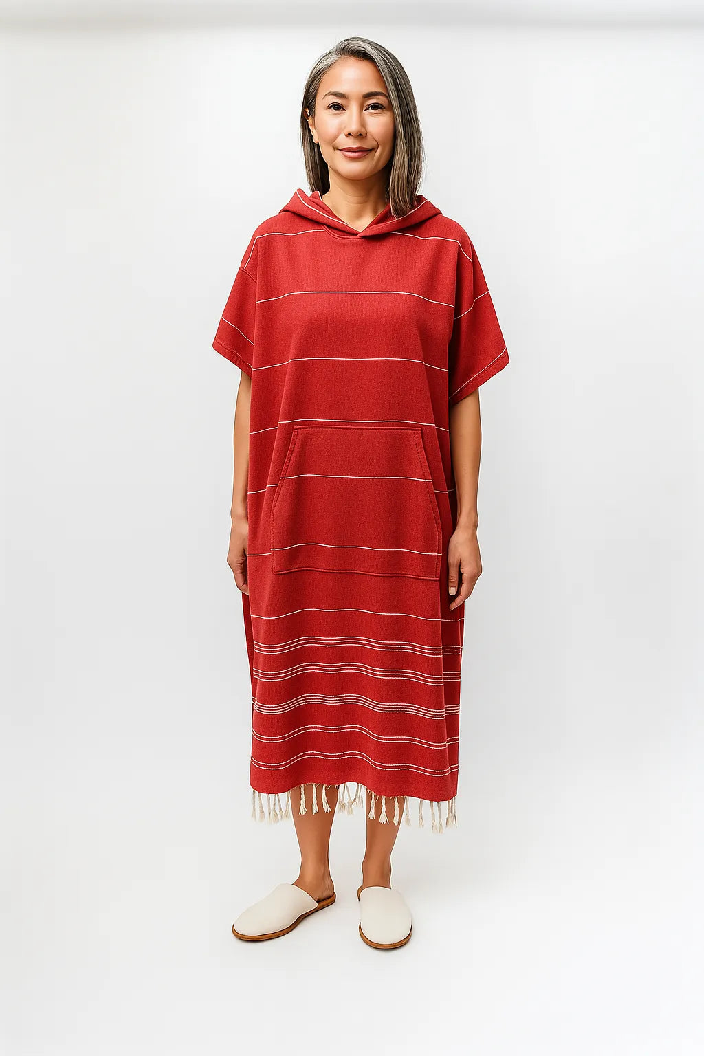 Orange Quick-Dry Poncho Hoodie