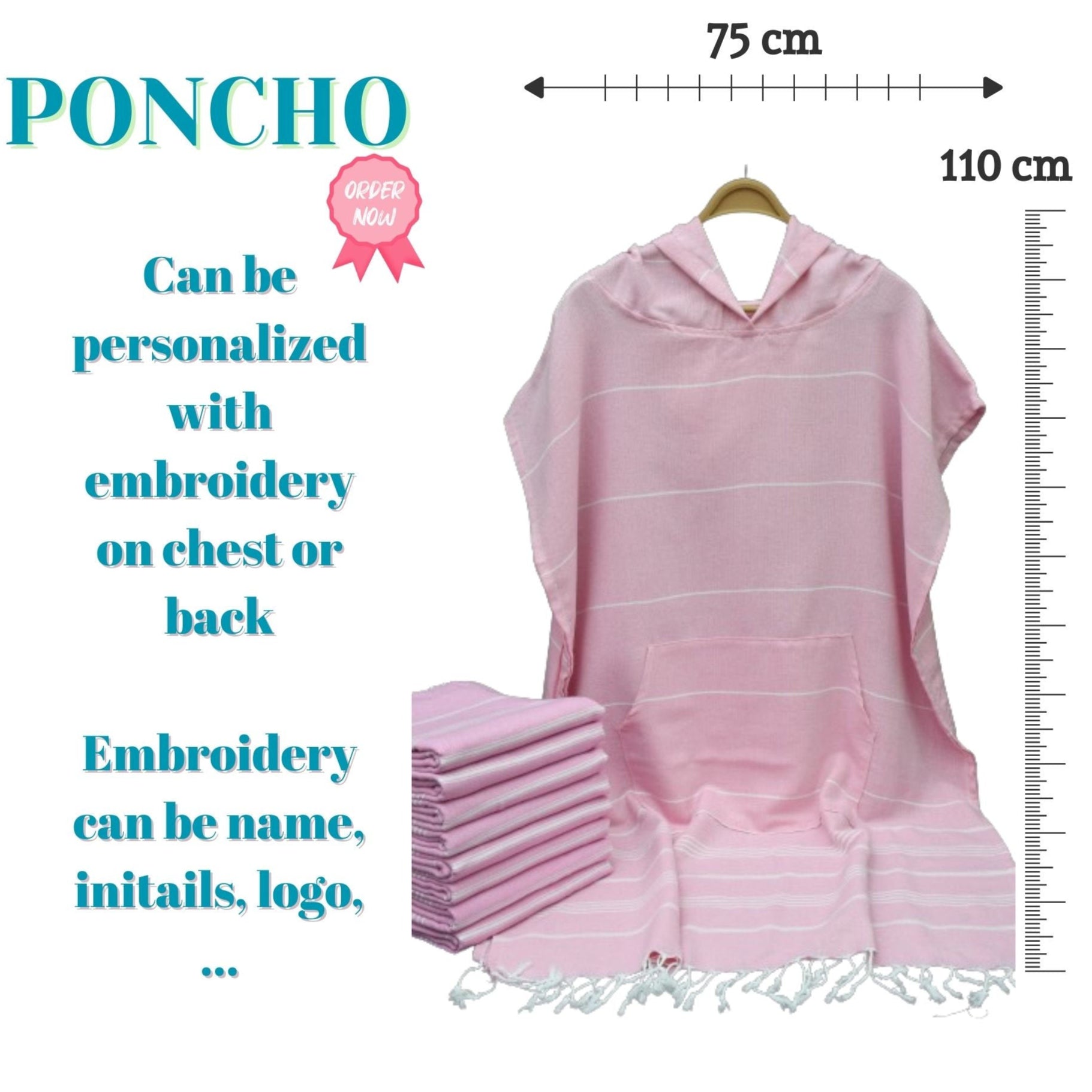 Orange Quick-Dry Poncho Hoodie