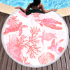 Red Coral Wonders Round Beach Towel
