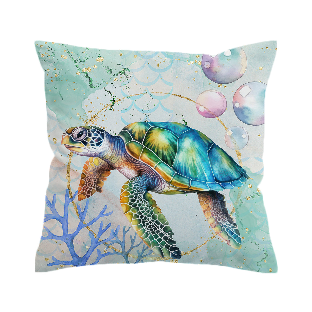 Dreamy Sea Turtle Pillow Cover