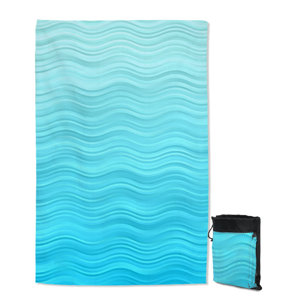 Waves of Blue Sand Free Towel