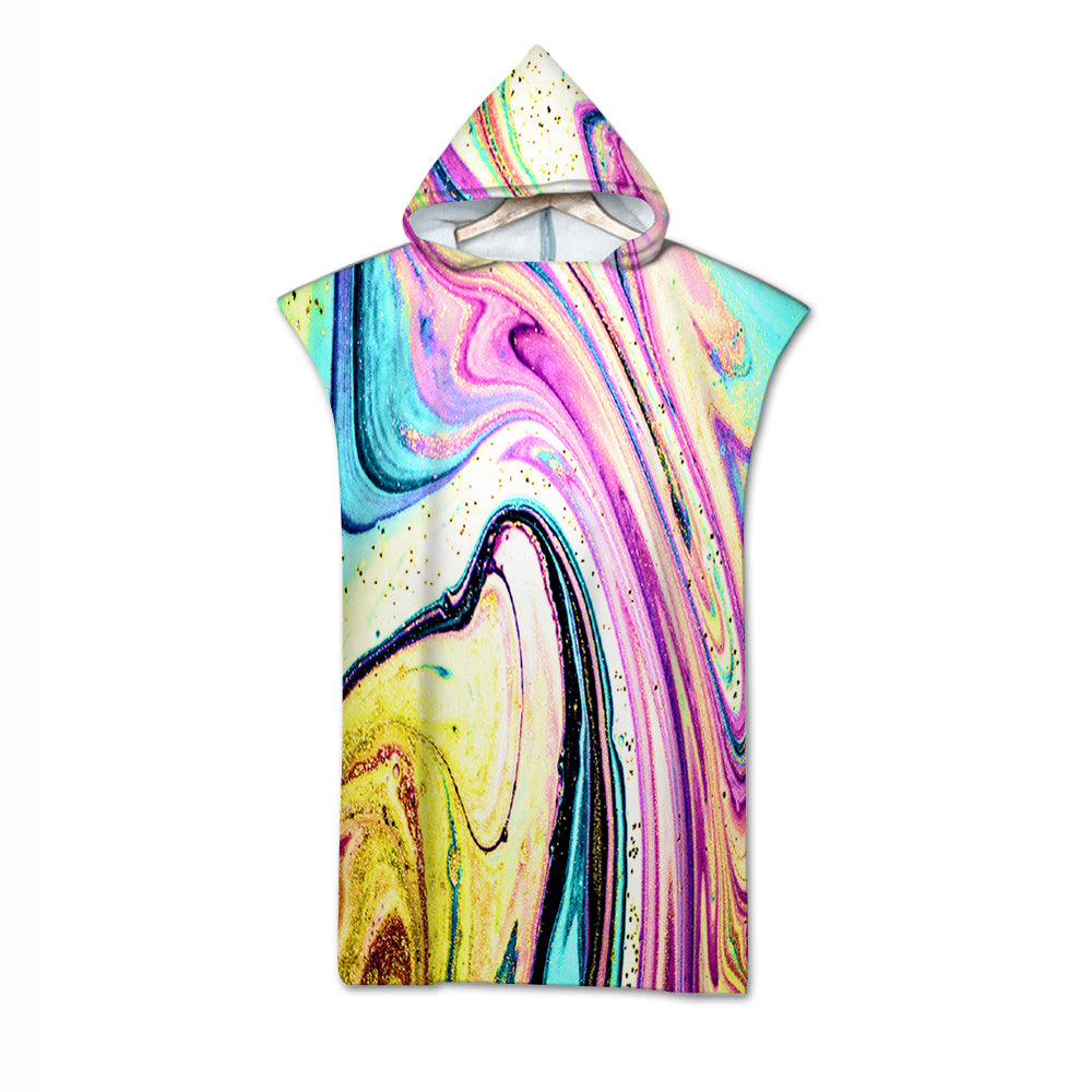 Santa Monica Beach Quick-Dry Hooded Poncho Towel