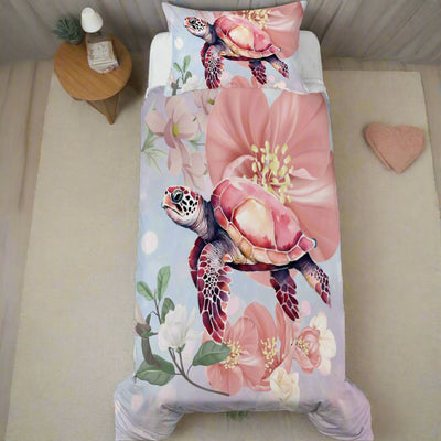 Sea Turtle Blossoms Toddler Bed Set