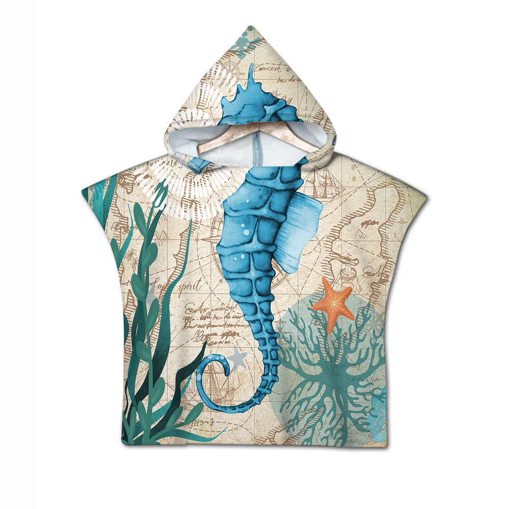 Seahorse Life Quick-Dry Hooded Poncho Towel
