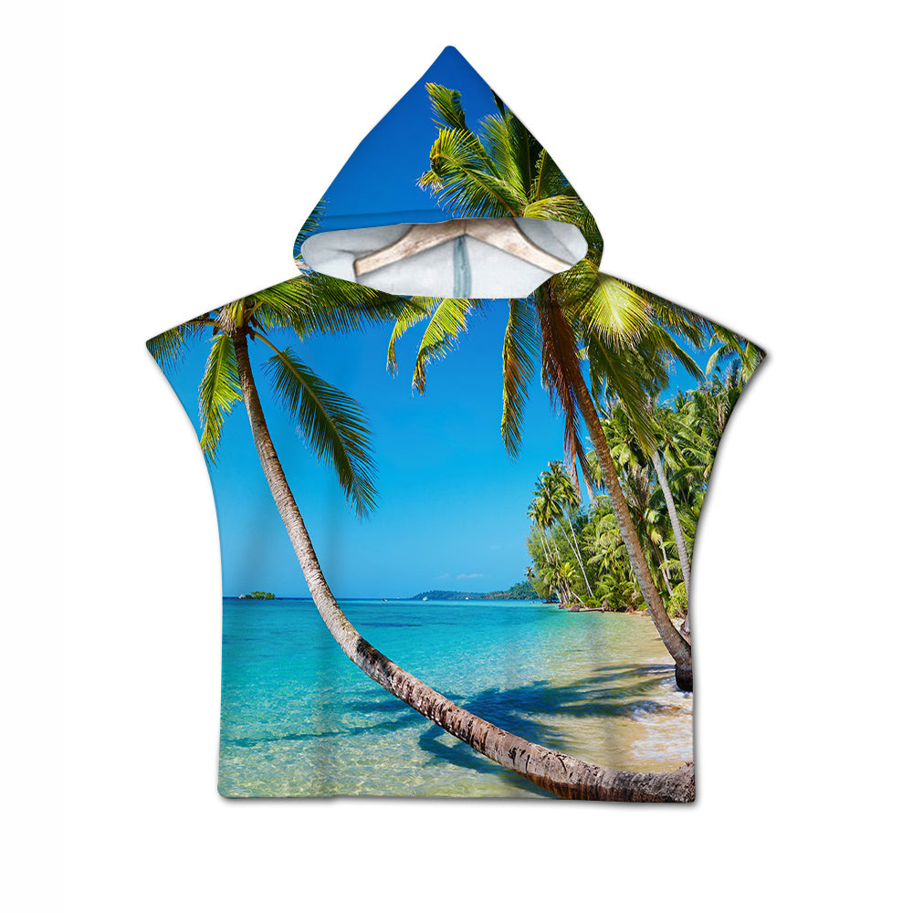 Summer in St. Thomas Quick-Dry Hooded Poncho Towel