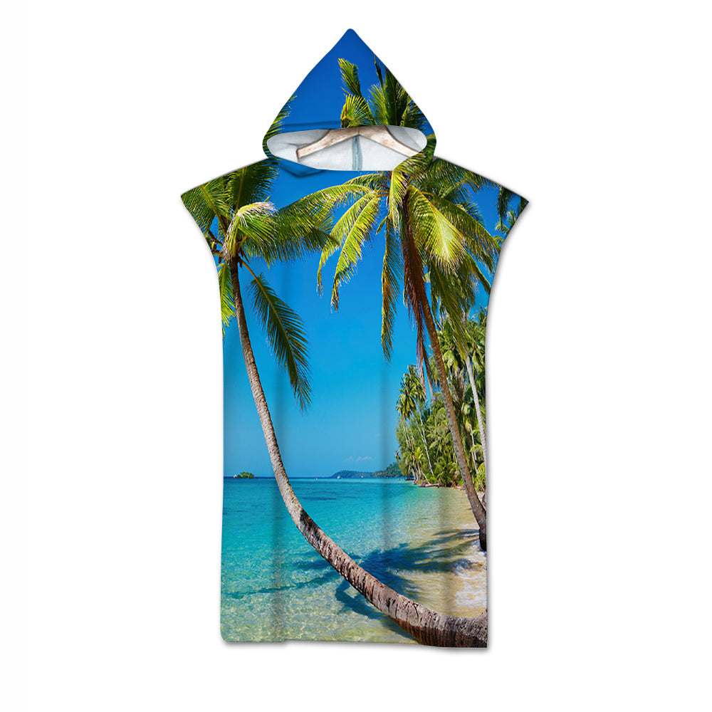 Summer in St. Thomas Quick-Dry Hooded Poncho Towel