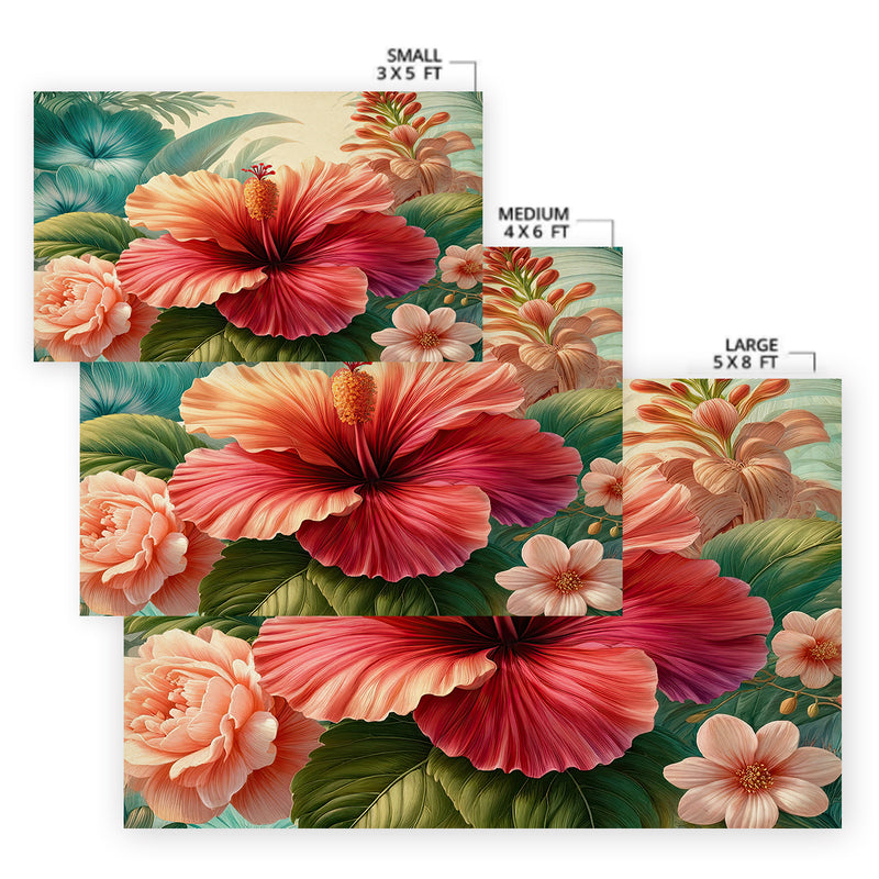 Hibiscus Flower Area Rug