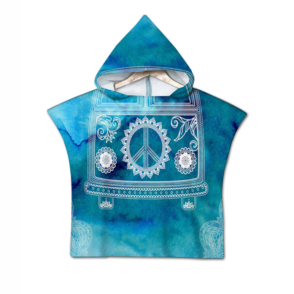 The Beach Bus Quick-Dry Hooded Poncho Towel,