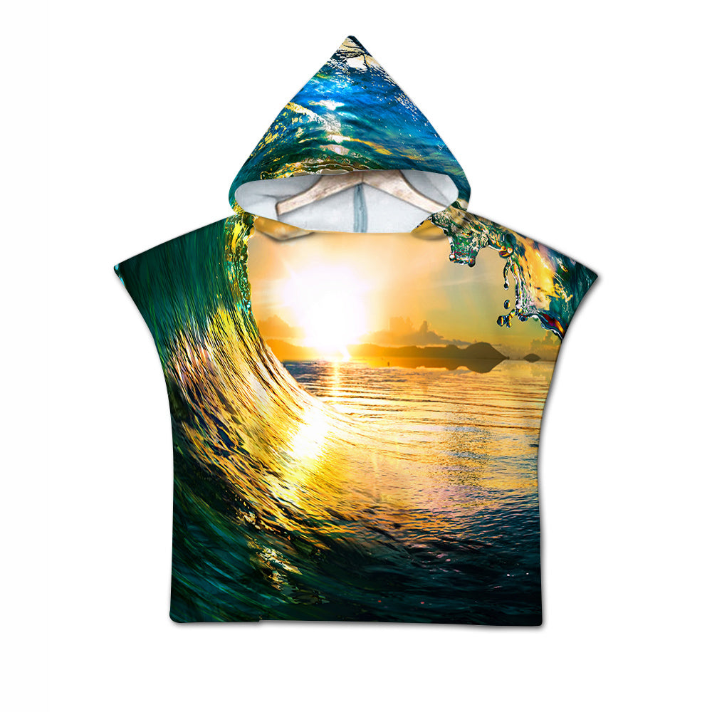 The Eye of the Ocean Quick-Dry Hooded Poncho Towel
