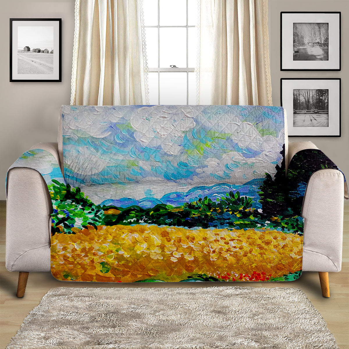 Van Gogh Wheat Field Sofa Cover