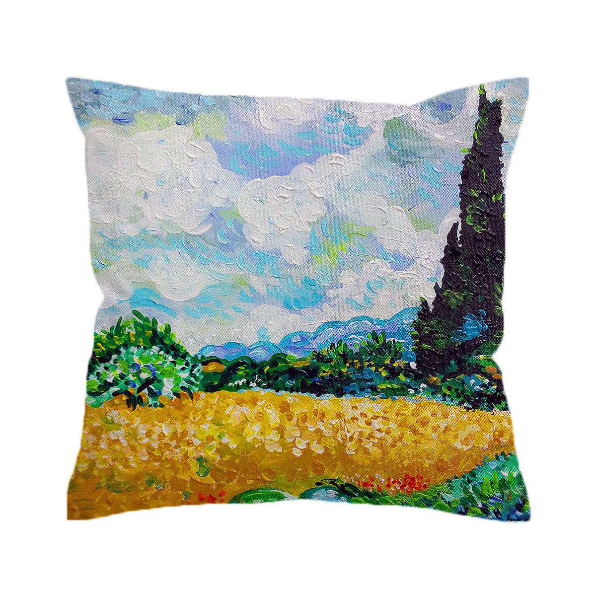 Van Gogh Wheat Fields Pillow Cover