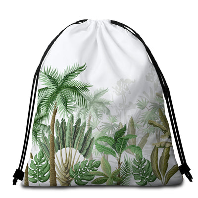 Vintage Tropical Round Beach Towel