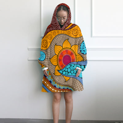 Sea, Sand and Sunflowers Wearable Blanket Hoodie