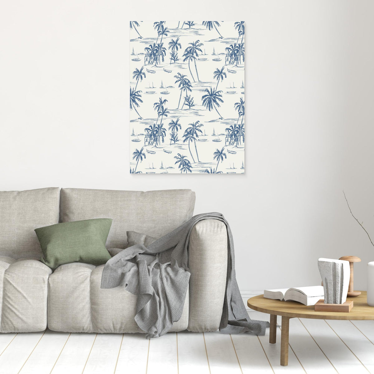 Canvas Print - Blue Beach Pattern by Anis Illustration