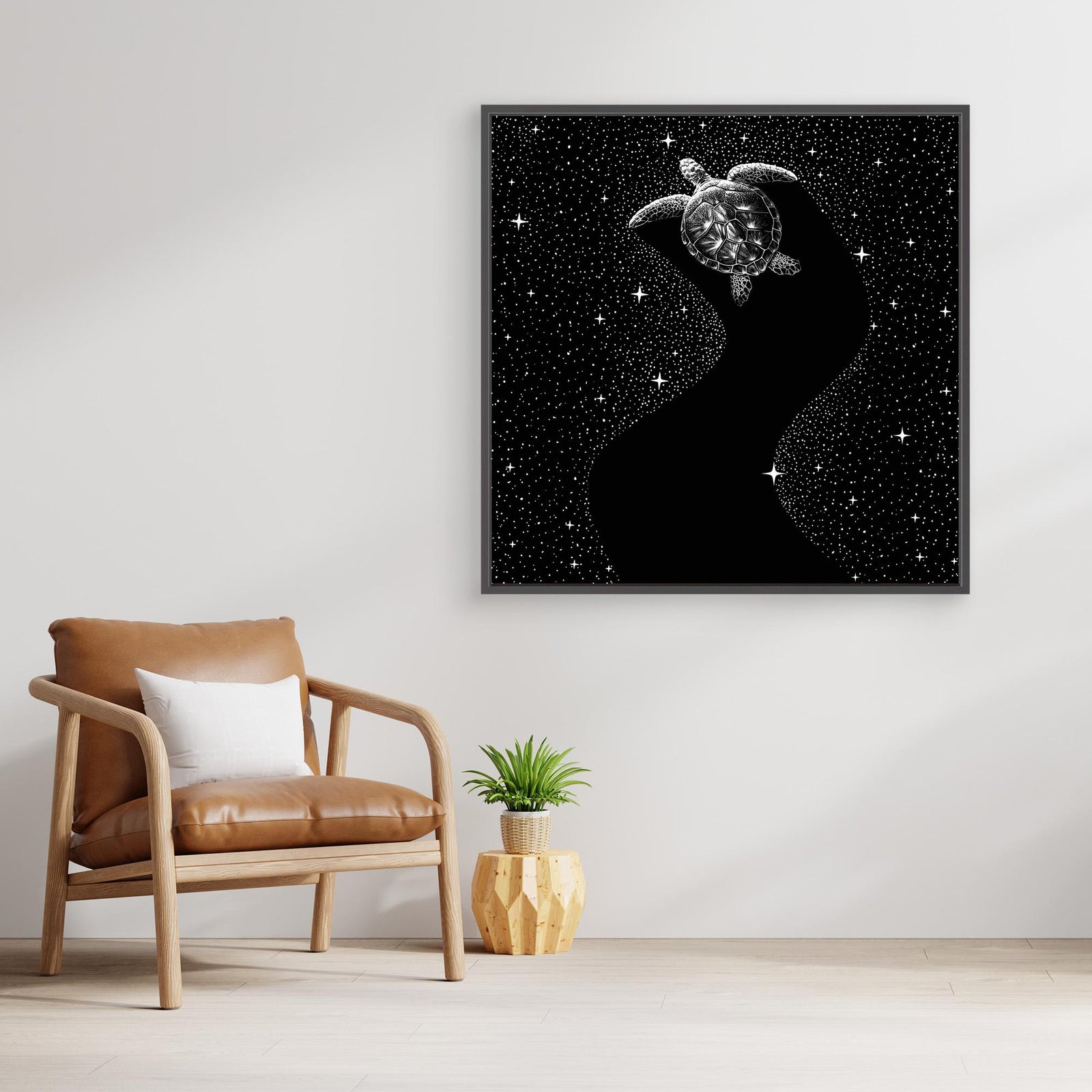 Canvas Print - Starry Turtle (Black Version) by Alirıza çakir