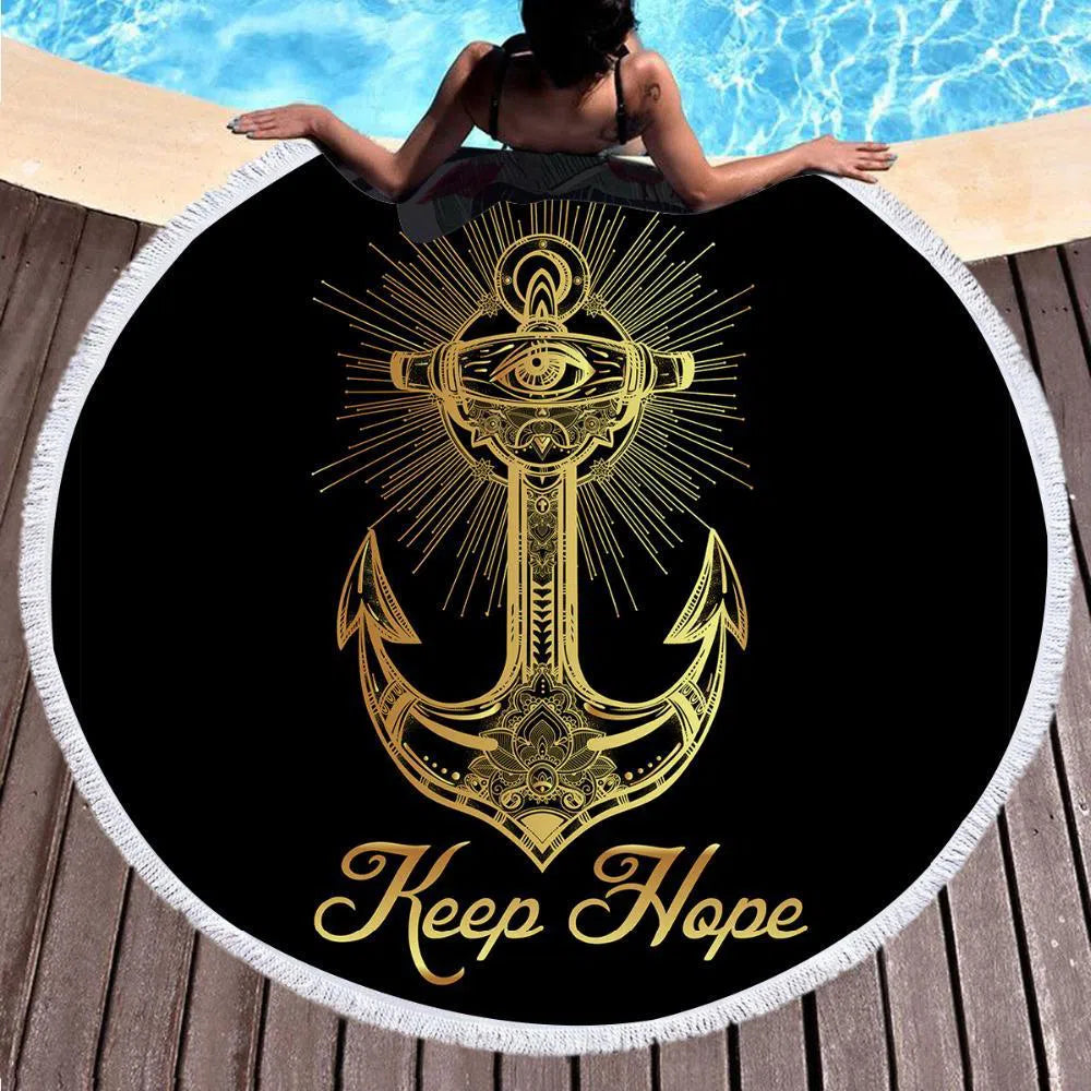 Always Keep Hope Round Beach Towel