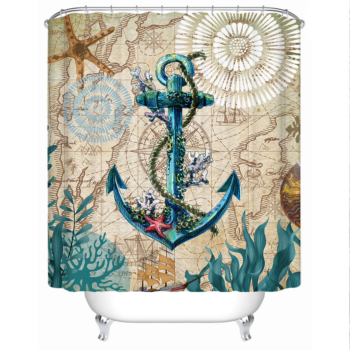 Anchor Love Shower Curtain
