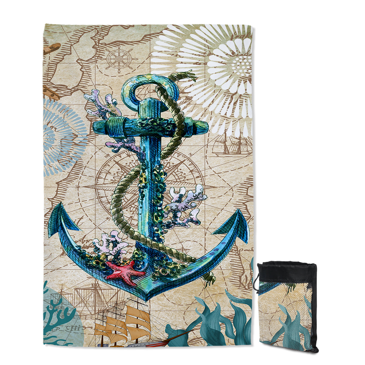 Anchor Love Sand Free Towel