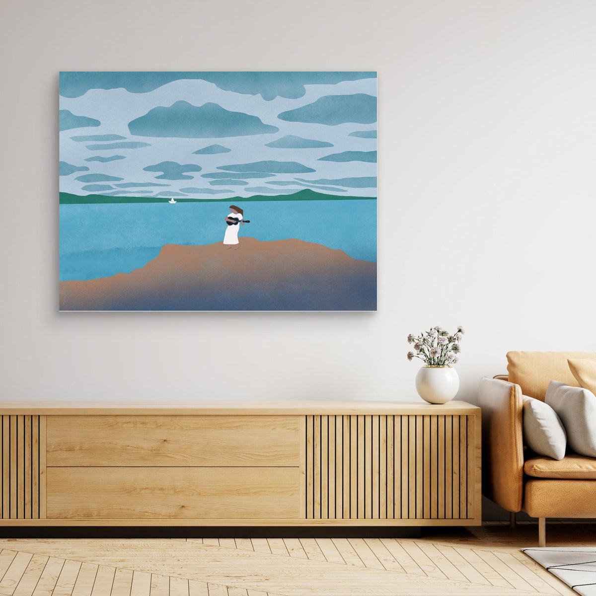 Canvas Print - Sailing with my Guitar by Little Dean