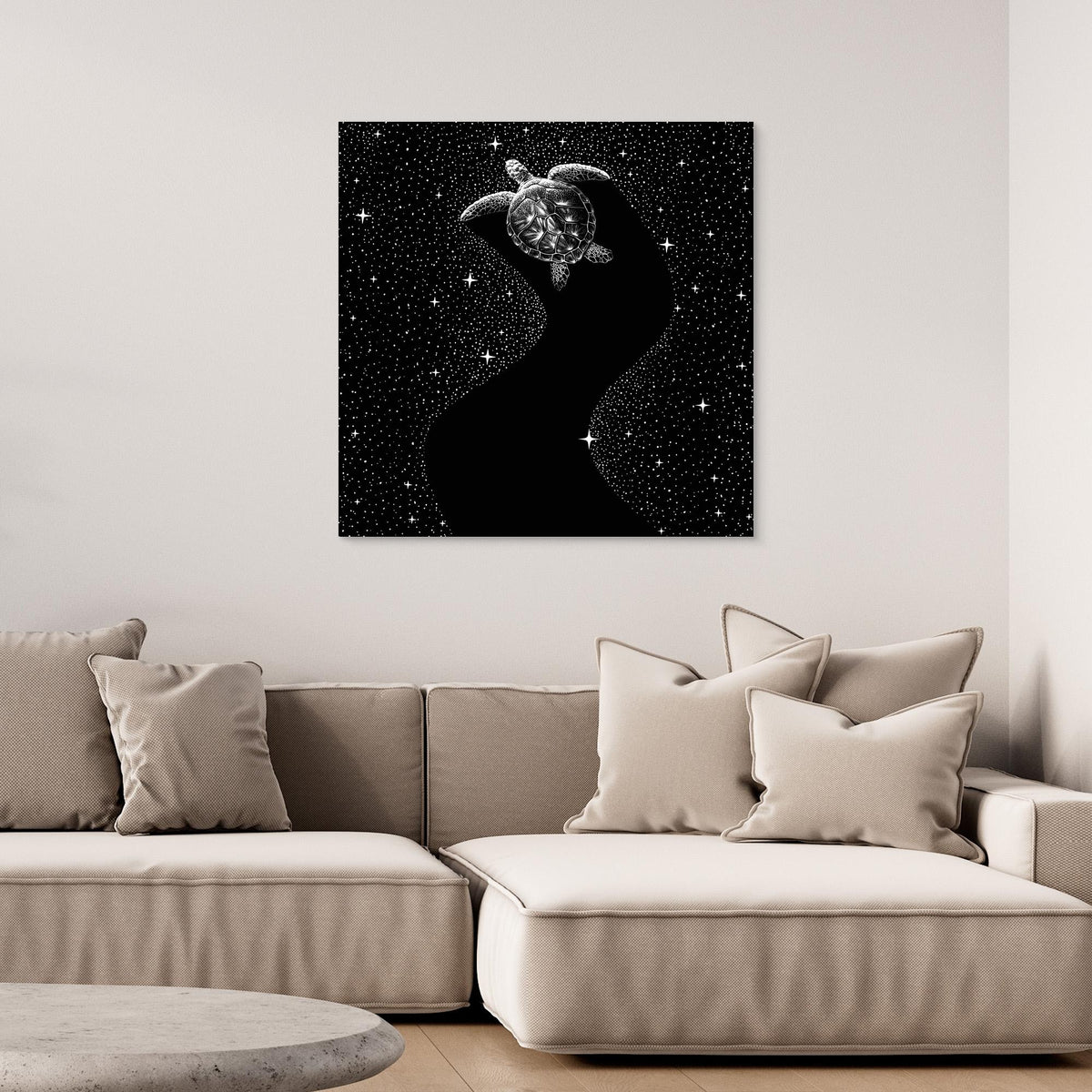 Canvas Print - Starry Turtle (Black Version) by Alirıza çakir
