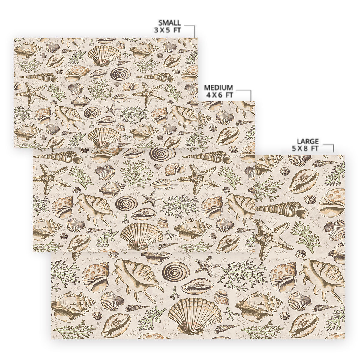 Brown Seashells Area Rug