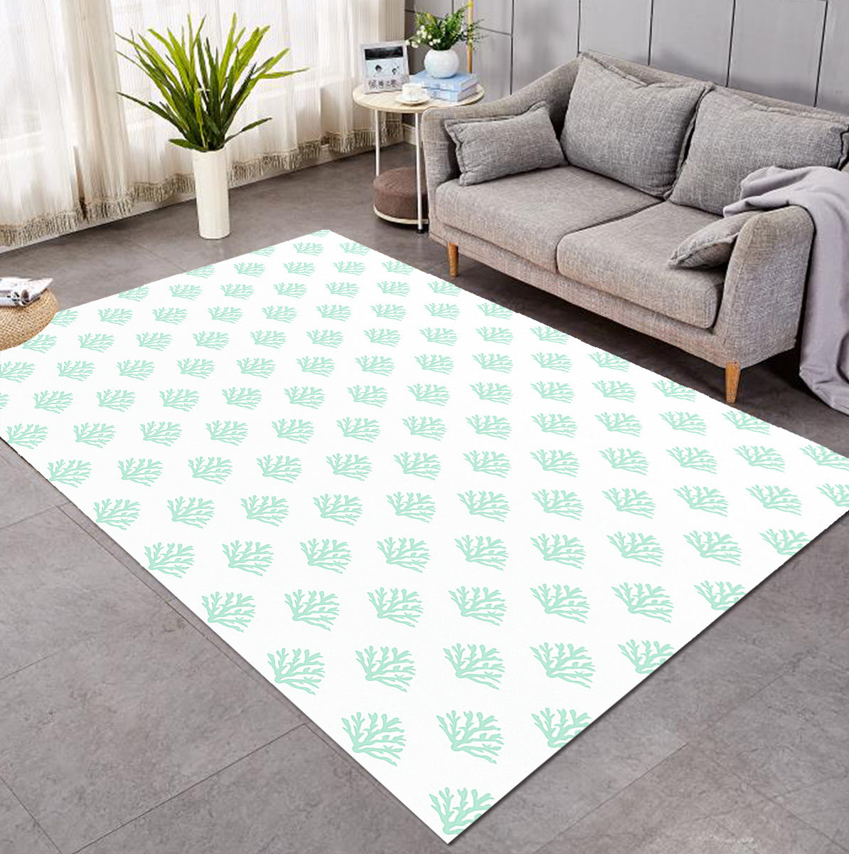 Coral Mint Area Rug