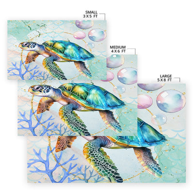 Dreamy Sea Turtle Area Rug